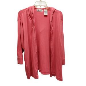 🥼👚Faded Glory Coral Zip Front Hoodie Women 18W/20W